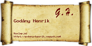 Godány Henrik névjegykártya